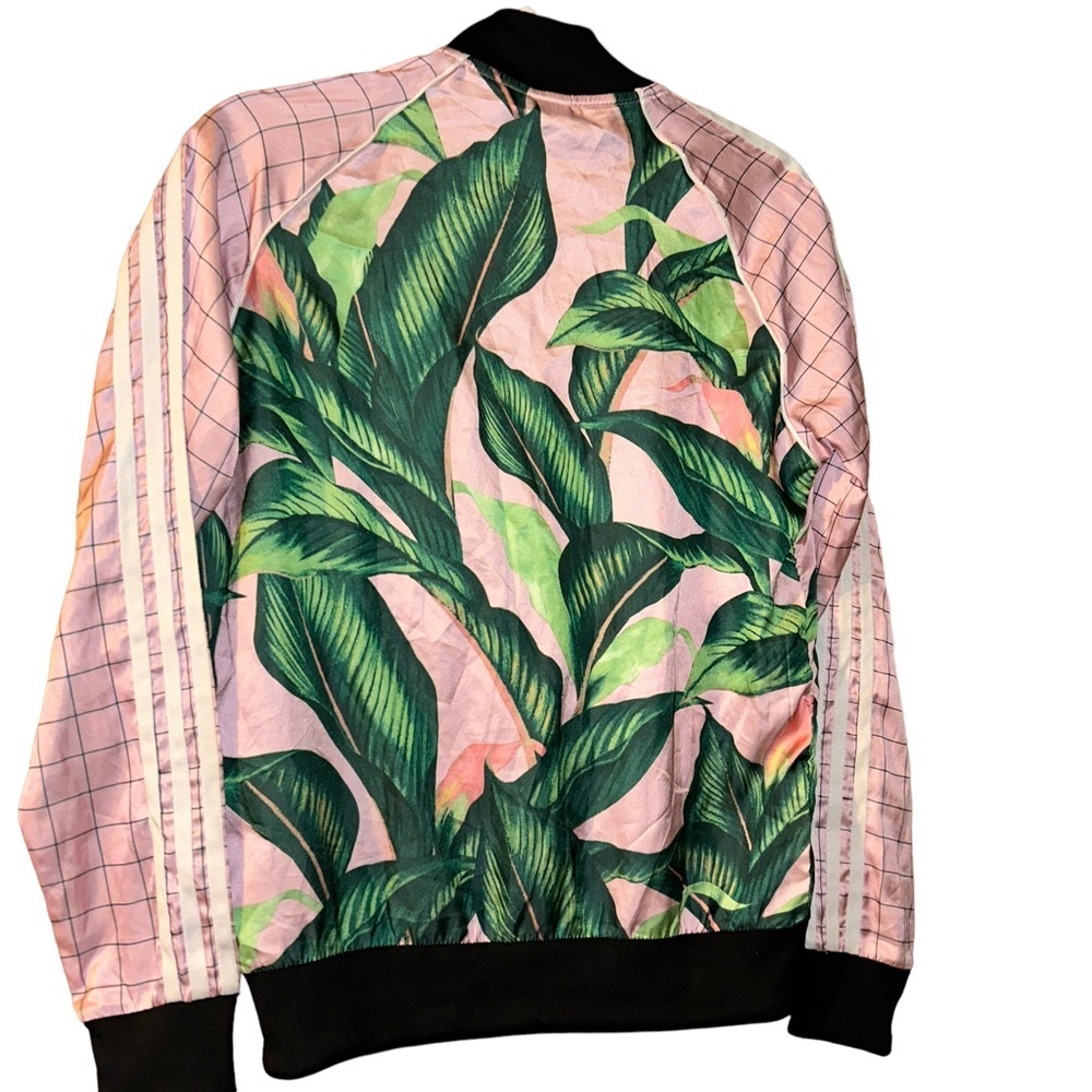 Adidas Originals FARM Rio Pink Leaf Firebird track Jacket palm Leaves size S - Picture 2 of 4